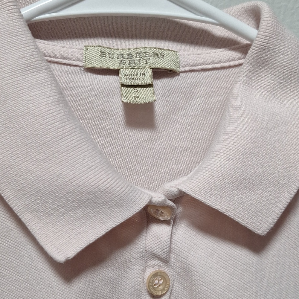 Burberry Brit Light Pink Polo Shirt Girls Woman Size Small Petiet - Picture 3 of 9
